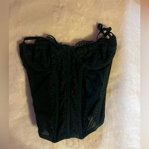 Dark green urban outfitters corset top